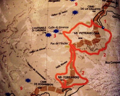 Cartina del percorso suggerito dal libro