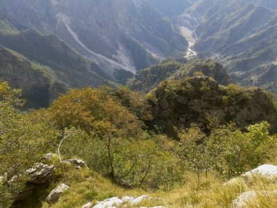 La sezione inferiore della cresta, vista da sopra.