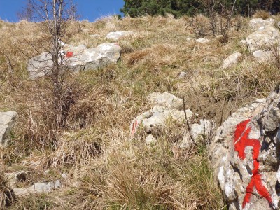 Il tratto dilavato poco sotto la cima