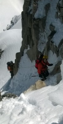 Andrea e Pino in salita nel canale