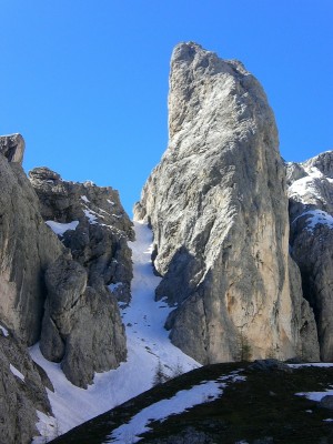 Il severo canale nord della Forcella della Vallaccia