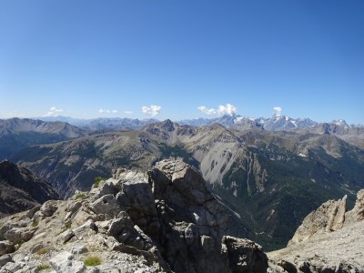 Panorama dalla Cima della Sueur con gli Ecrins