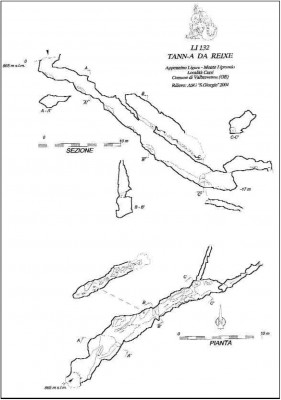 Planimetria della Tanna de Reixe (tratte da IN-SCIÖ-FÕNDO-AnnoVII-N7-2005)