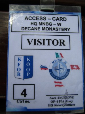 Badge di accesso al monastero