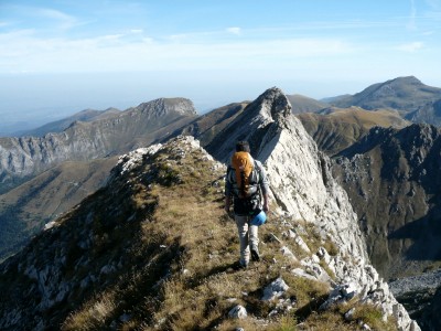 Da poco sopra il Colle dei Genovesi verso la cresta della Punta Tino Prato