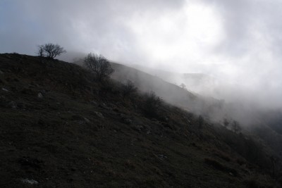 05 - Nebbia crea serie di crinali in cresta Pizzo d'Evigno.JPG