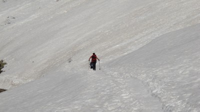 io ed Enrica quasi in &quot;vista&quot; della cascata sotto il rifugio