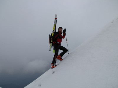 Andrea in cresta per vedere l'uscita dei torrioni