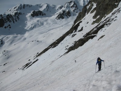 Sul lungo traverso prima dei Laghi del Lausfer