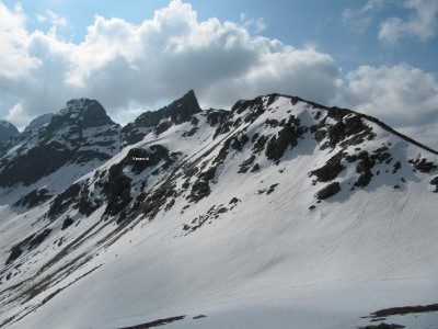 La cresta della Punta Palasina, da nord