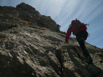 Sulle facili placche verso la Punta Laurenti