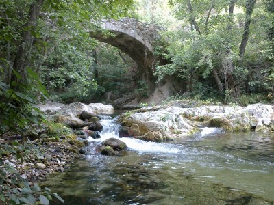 Ponte dei Bassi visto dai laghetti sottostanti.