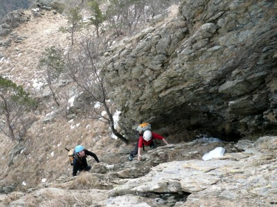 Il bel diedro abbattuto nella parte alta della via