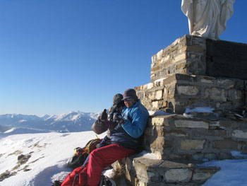 Monte Frontè - in vetta, un vento fortissimo