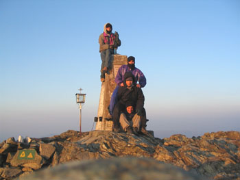 In vetta la Dente al tramonto